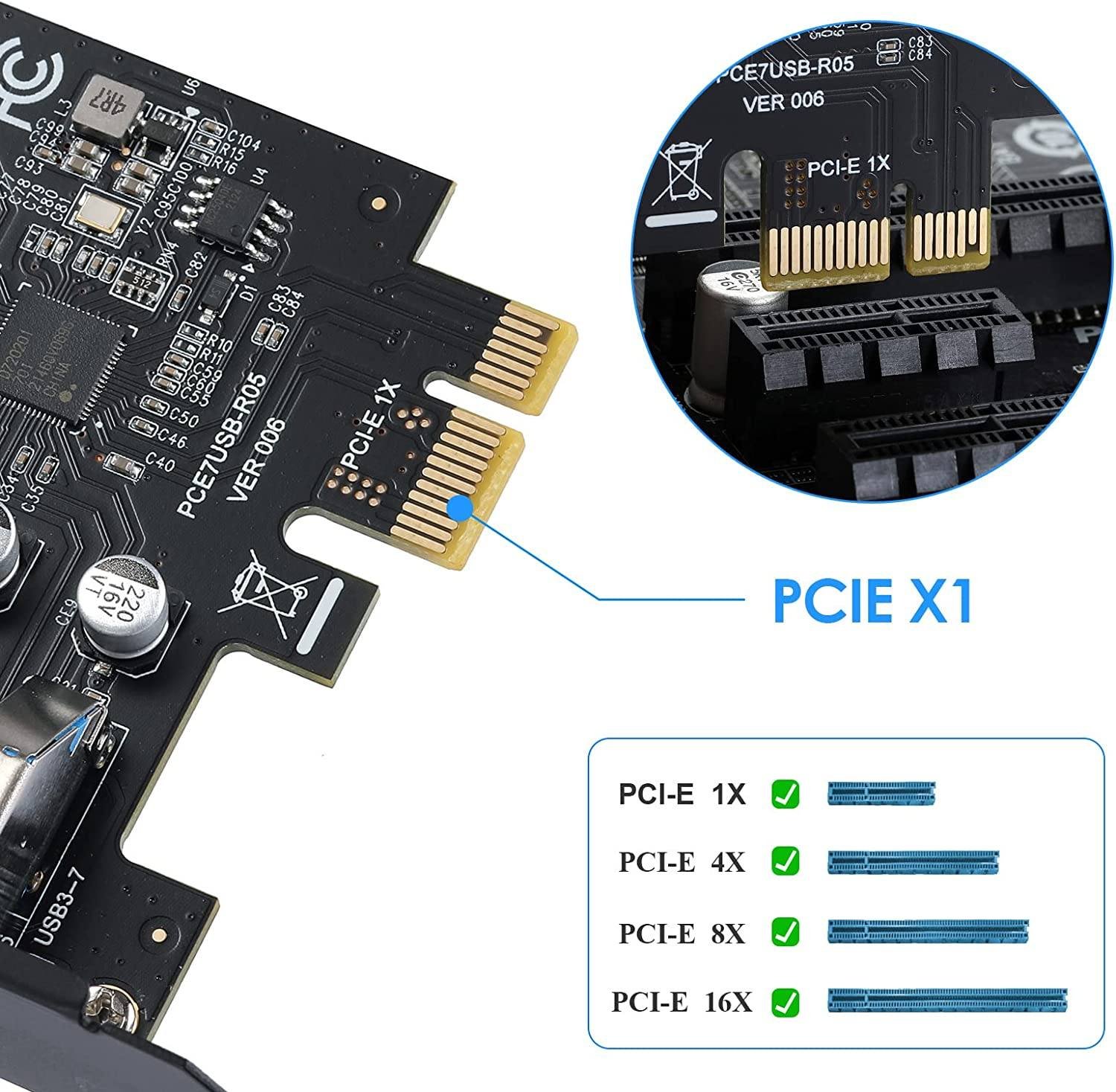 7 Port PCI Express Expansion Card. USB 3.0 7 Port Front Expansion Card. Connect 7 Devices Expanded:圖片 2