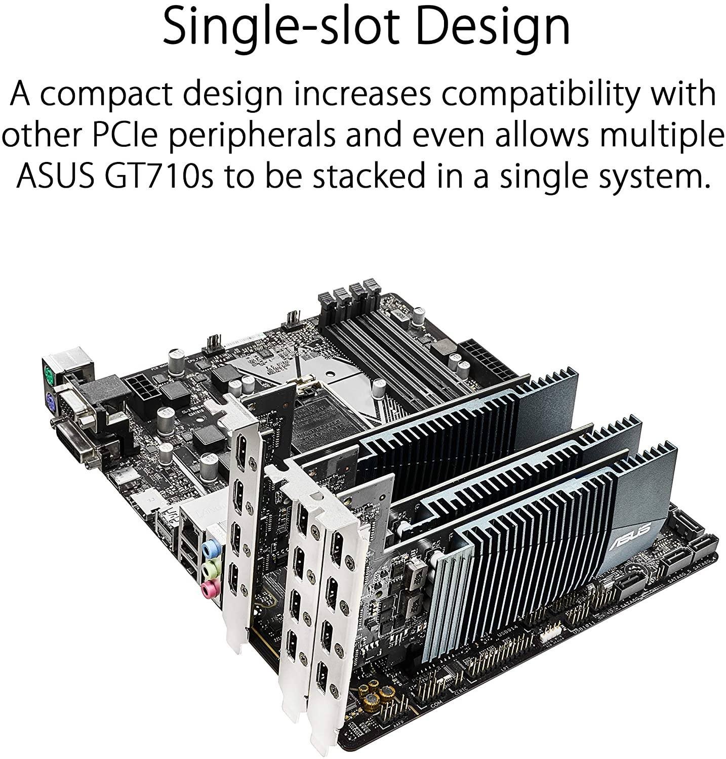 ASUS GeForce GT 710 2GB GDRR5 with 4 x HDMI ports and a single slot for silent multi-monitor productivity:圖片 2