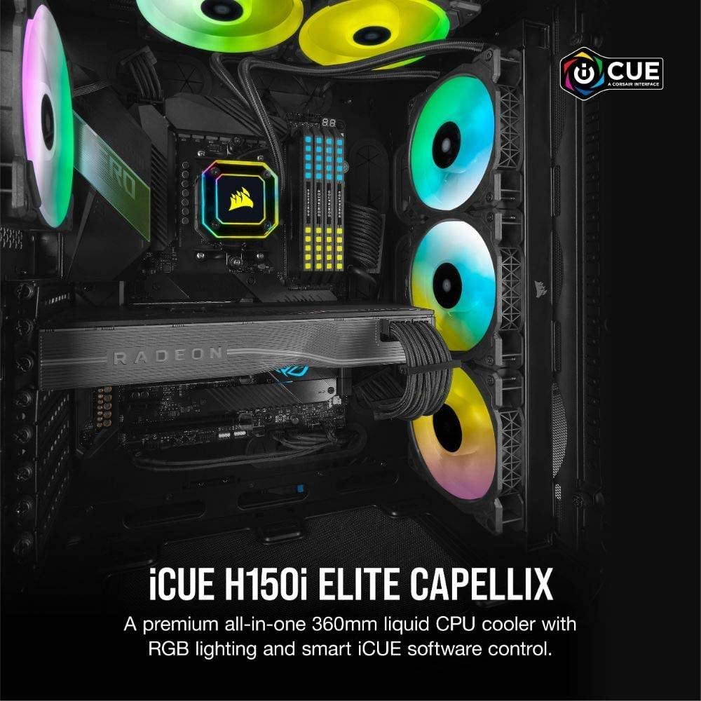 Corsair iCUE H150i ELITE CAPELLIX Liquid CPU Cooler. RGB Pump + Fans. 360mm:圖片 4