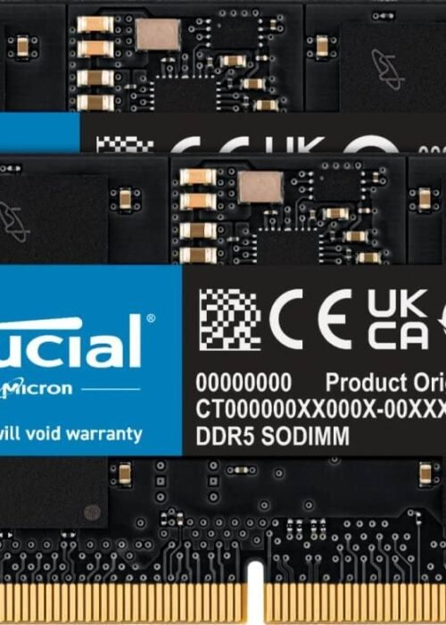 Crucial RAM 16GB Kit (2x8GB) DDR5 4800MHz CL40 Laptop Memory. Black