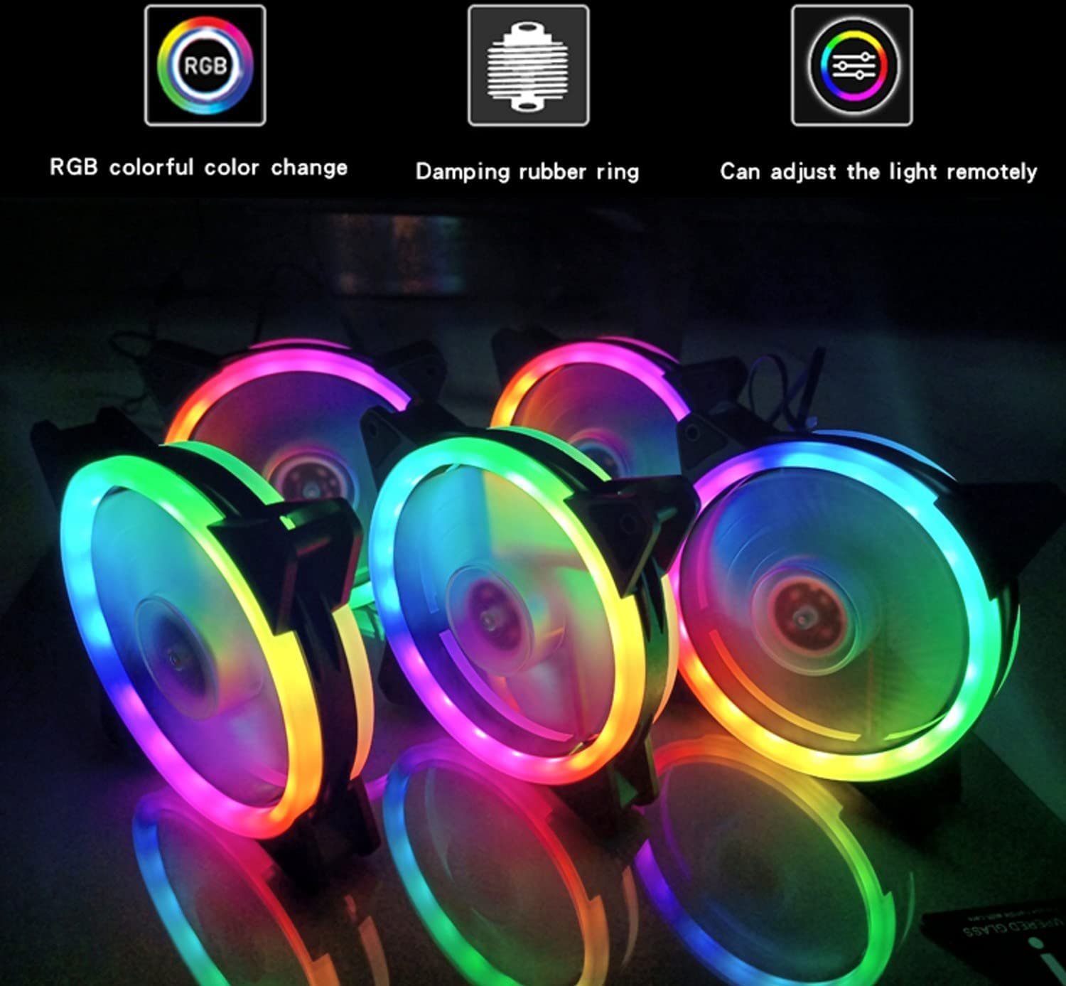 Newtech Case Fan 120mm. LED RGB. Silent Fans - Advanced Lighting Customizations with MultiColors PWM High Performance Cooling Fan:圖片 3