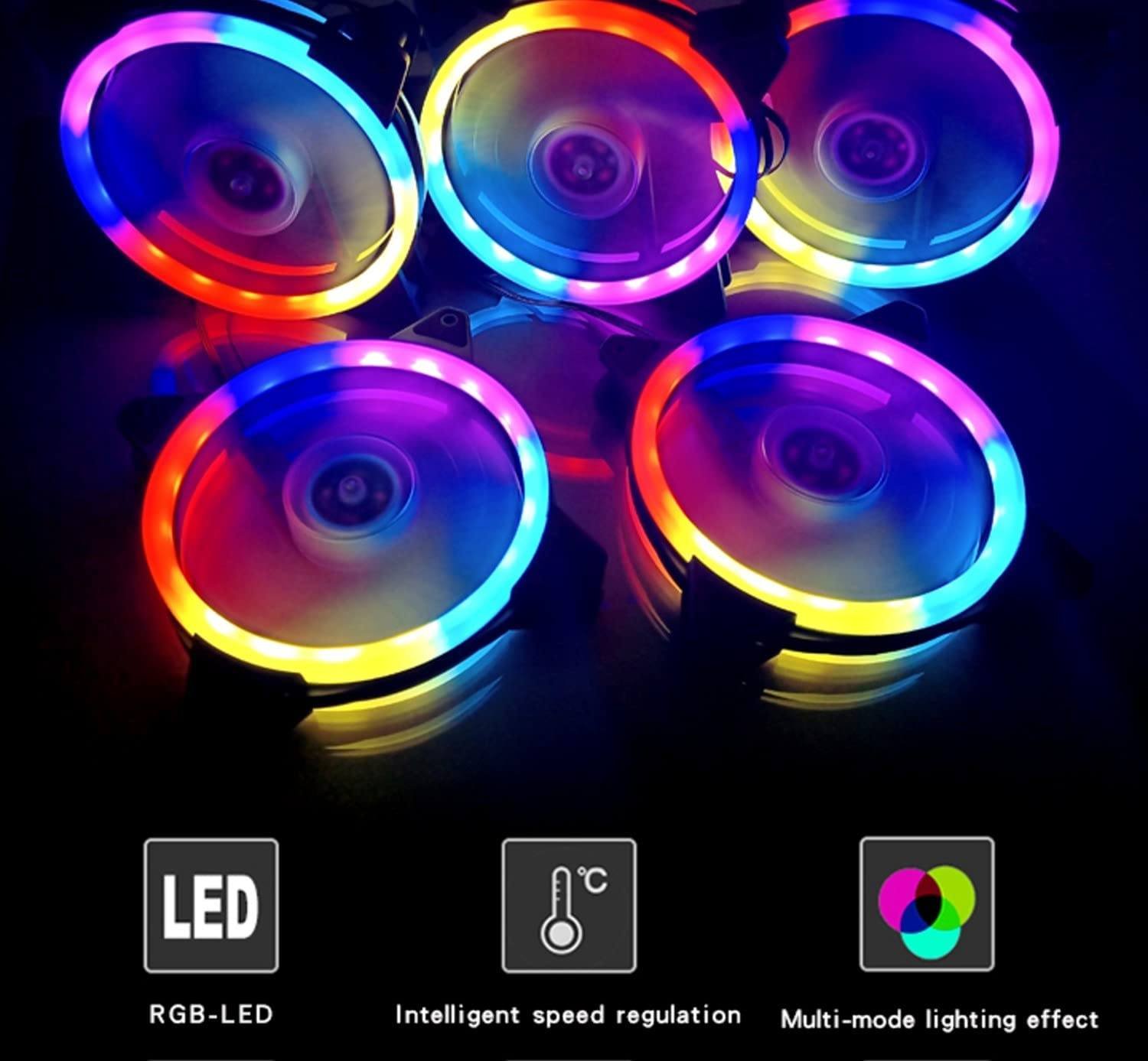 Newtech Case Fan 120mm. LED RGB. Silent Fans - Advanced Lighting Customizations with MultiColors PWM High Performance Cooling Fan:圖片 2